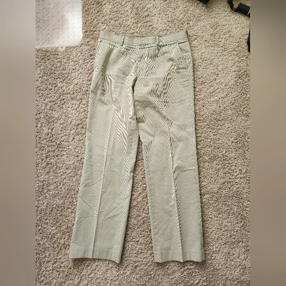 EXPRESS Men's Beige/White Striped Trousers/Chino PantsPants Size 32-33 - Picture 1 of 4